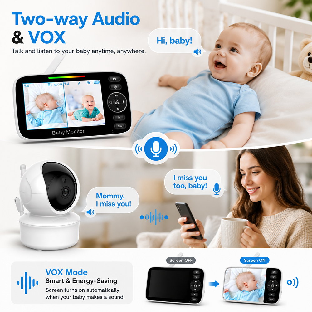 4.3 Inch Split Screen Baby Mon – Audio Music Google recenzja i cena